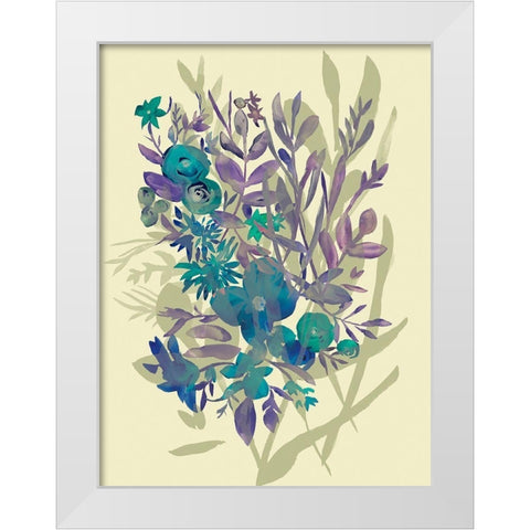 Slate Flowers on Cream I White Modern Wood Framed Art Print by Zarris, Chariklia