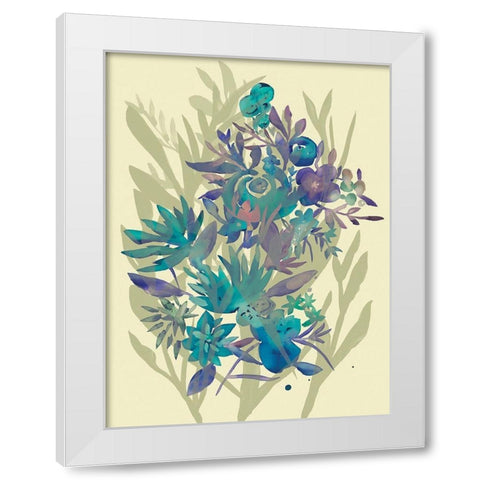 Slate Flowers on Cream II White Modern Wood Framed Art Print by Zarris, Chariklia