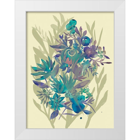 Slate Flowers on Cream II White Modern Wood Framed Art Print by Zarris, Chariklia