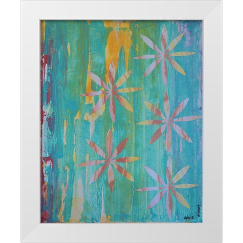 Stained Glass Blooms II White Modern Wood Framed Art Print by Avondet, Natalie