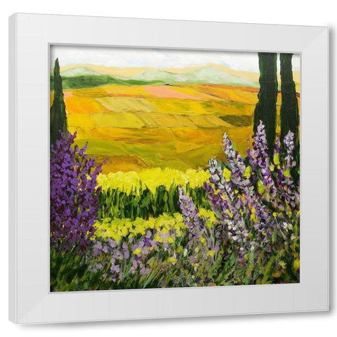 Golden Acres White Modern Wood Framed Art Print by Friedlander, Allan