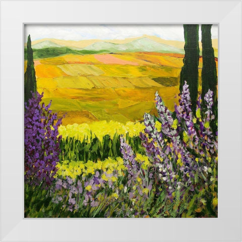 Golden Acres White Modern Wood Framed Art Print by Friedlander, Allan