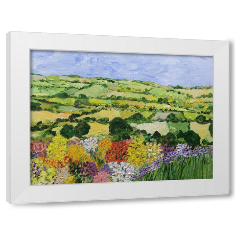 Garden on the Hilltop White Modern Wood Framed Art Print by Friedlander, Allan
