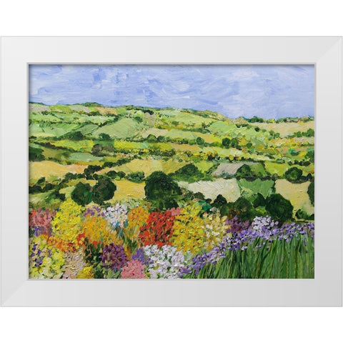 Garden on the Hilltop White Modern Wood Framed Art Print by Friedlander, Allan