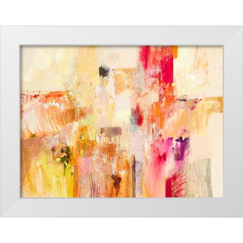 Red And Gold Abstract II White Modern Wood Framed Art Print by Gardner, Jennifer