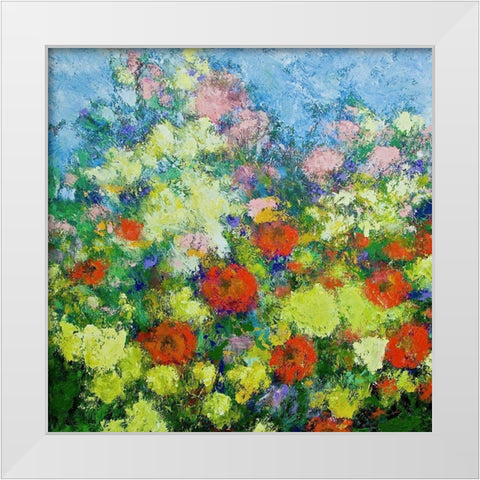 Garden Shower White Modern Wood Framed Art Print by Friedlander, Allan