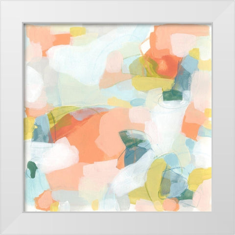 Mosaic Scatter I White Modern Wood Framed Art Print by Vess, June Erica