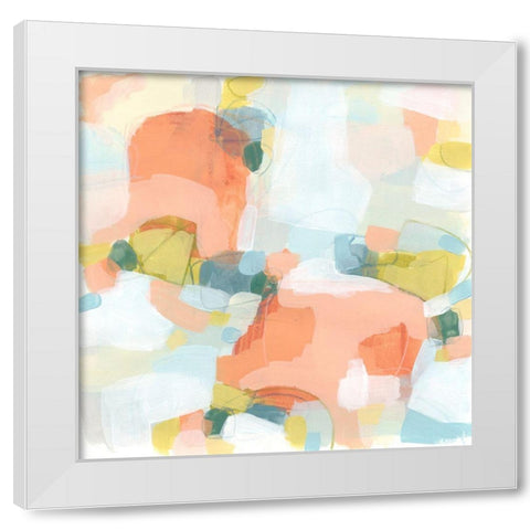 Mosaic Scatter III White Modern Wood Framed Art Print by Vess, June Erica