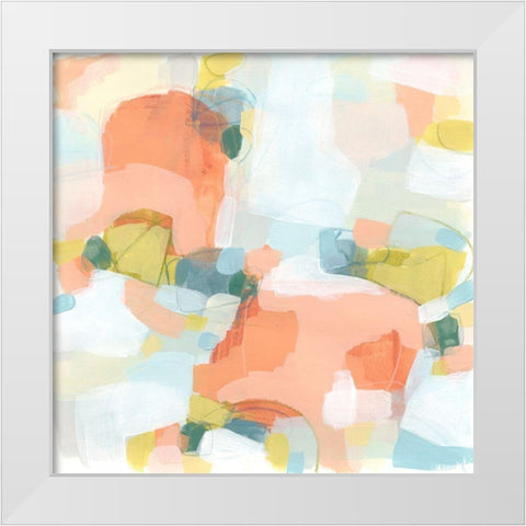 Mosaic Scatter III White Modern Wood Framed Art Print by Vess, June Erica