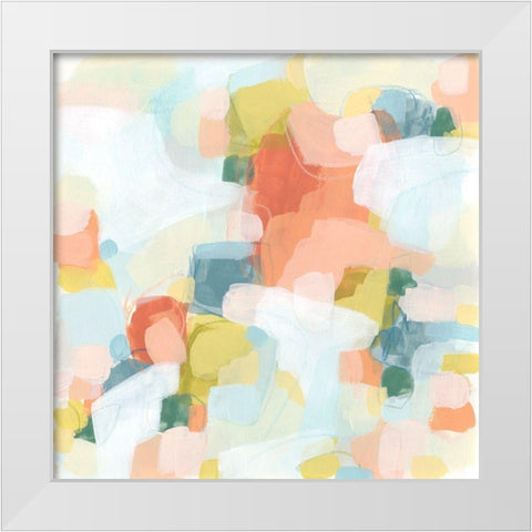 Mosaic Scatter IV White Modern Wood Framed Art Print by Vess, June Erica