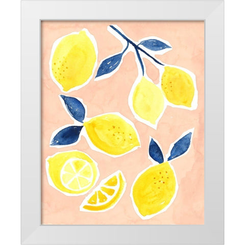 Lemon Love I White Modern Wood Framed Art Print by Borges, Victoria