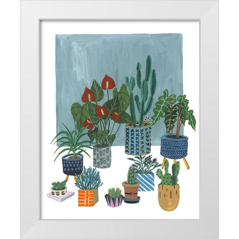 A Portrait of Plants I White Modern Wood Framed Art Print by Wang, Melissa