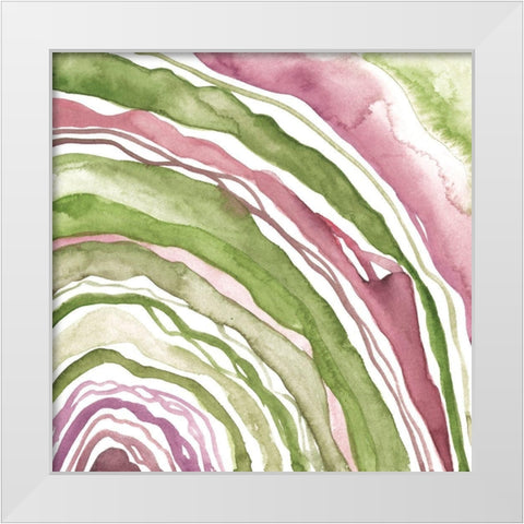 Up Close Agate III White Modern Wood Framed Art Print by Wang, Melissa