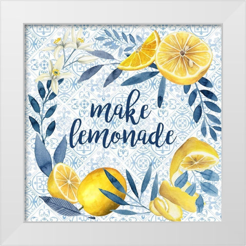 Citrus Sayings I White Modern Wood Framed Art Print by Popp, Grace