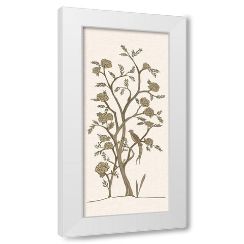 Sepia Chinoiserie I White Modern Wood Framed Art Print by Zarris, Chariklia