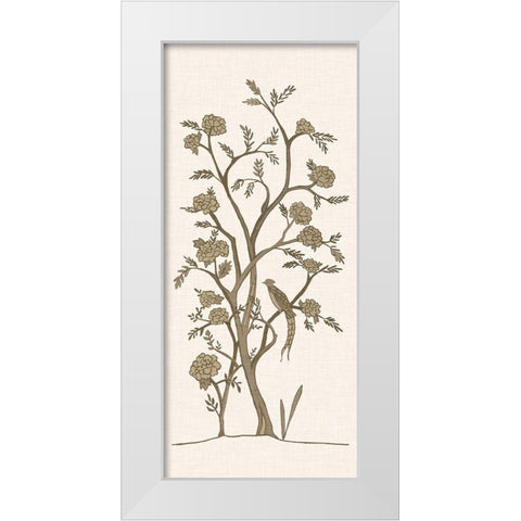 Sepia Chinoiserie I White Modern Wood Framed Art Print by Zarris, Chariklia