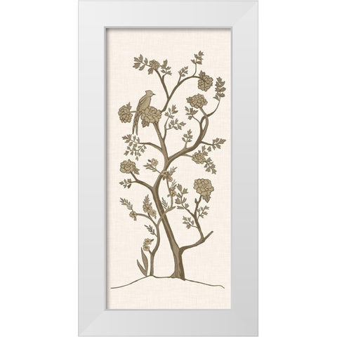 Sepia Chinoiserie II White Modern Wood Framed Art Print by Zarris, Chariklia