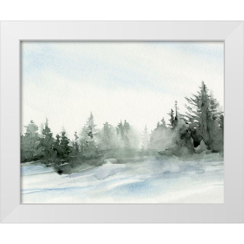 Evergreens in the Distance I White Modern Wood Framed Art Print by Parker, Jennifer Paxton