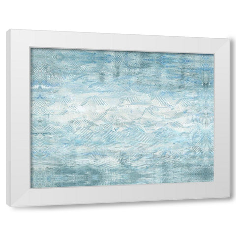 Blue Wave White Modern Wood Framed Art Print by Stramel, Renee W.