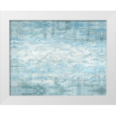 Blue Wave White Modern Wood Framed Art Print by Stramel, Renee W.