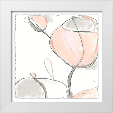 Blush Affinity VII White Modern Wood Framed Art Print by Vess, June Erica