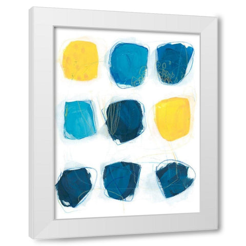 Lemon and Indigo I White Modern Wood Framed Art Print by Vess, June Erica