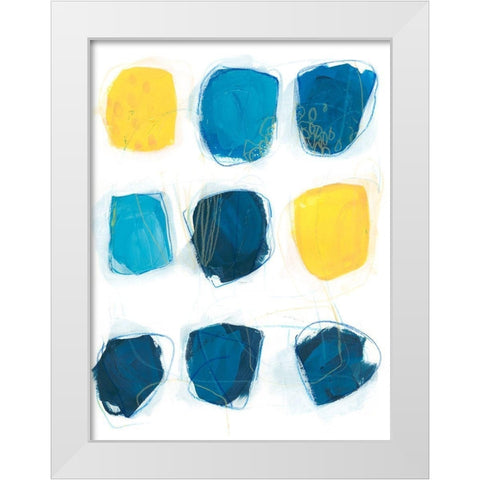 Lemon and Indigo I White Modern Wood Framed Art Print by Vess, June Erica