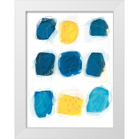 Lemon and Indigo II White Modern Wood Framed Art Print by Vess, June Erica