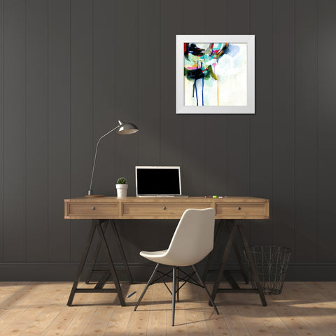 Collider IV White Modern Wood Framed Art Print by Borges, Victoria