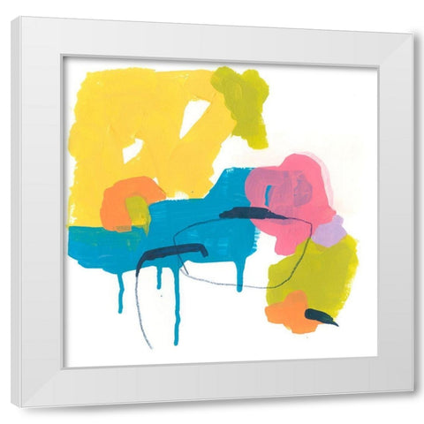 Shorthand II White Modern Wood Framed Art Print by Vess, June Erica