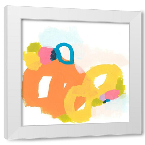 Shorthand III White Modern Wood Framed Art Print by Vess, June Erica