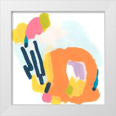 Shorthand VII White Modern Wood Framed Art Print by Vess, June Erica
