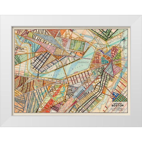 Modern Map of Boston White Modern Wood Framed Art Print by Galapon, Nikki