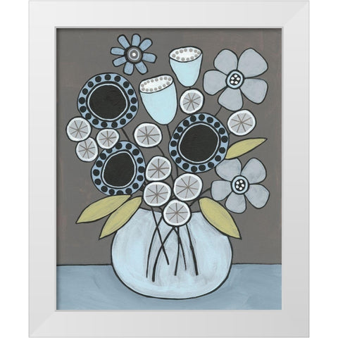 Happy Garden Flowers I White Modern Wood Framed Art Print by Moore, Regina