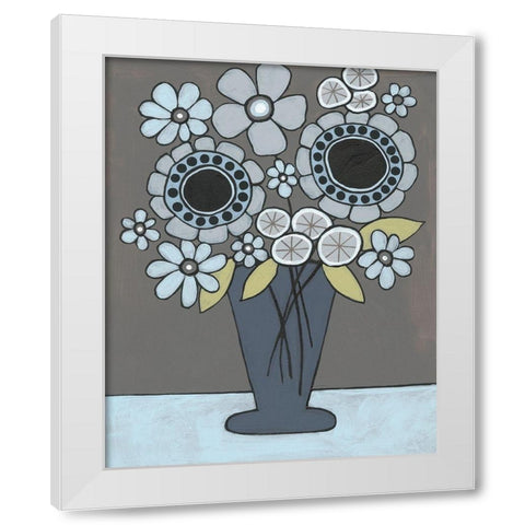 Happy Garden Flowers II White Modern Wood Framed Art Print by Moore, Regina