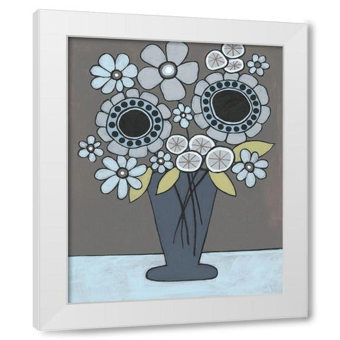 Happy Garden Flowers II White Modern Wood Framed Art Print by Moore, Regina