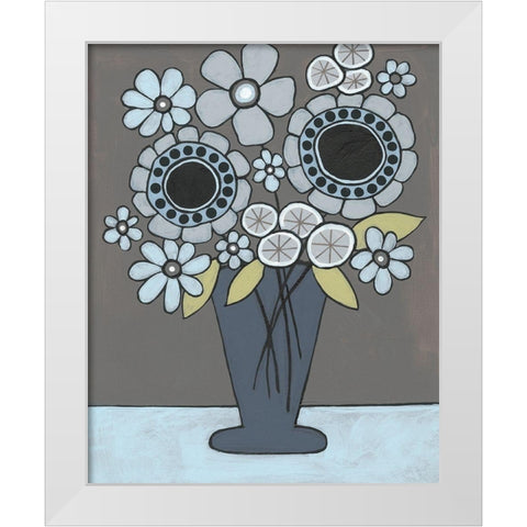 Happy Garden Flowers II White Modern Wood Framed Art Print by Moore, Regina
