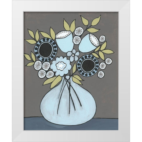 Happy Garden Flowers III White Modern Wood Framed Art Print by Moore, Regina