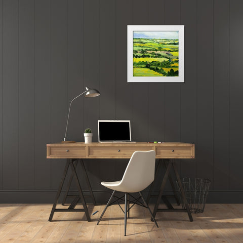 Brightwalton Green White Modern Wood Framed Art Print by Friedlander, Allan