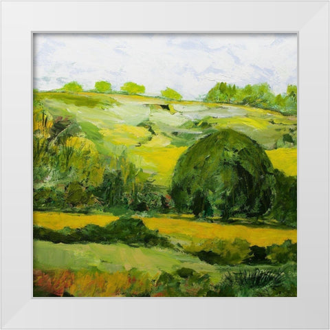 Lacey Green White Modern Wood Framed Art Print by Friedlander, Allan