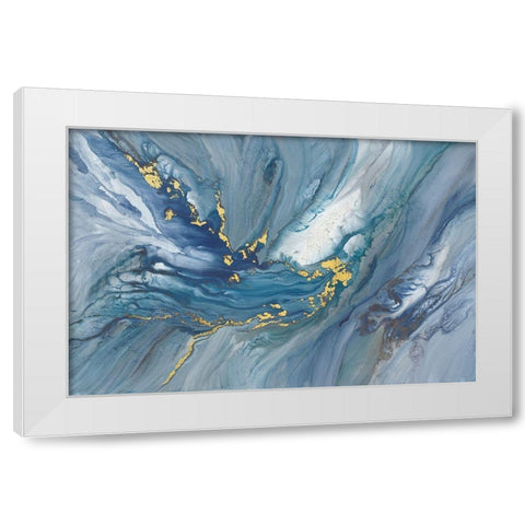 Nebula White Modern Wood Framed Art Print by Guererra, Teodora