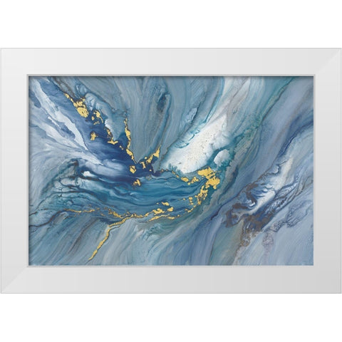 Nebula White Modern Wood Framed Art Print by Guererra, Teodora