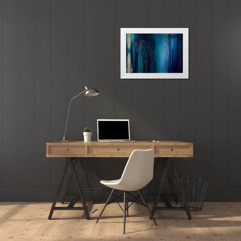 Emeralds and Sapphires White Modern Wood Framed Art Print by Guererra, Teodora
