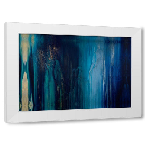 Emeralds and Sapphires White Modern Wood Framed Art Print by Guererra, Teodora