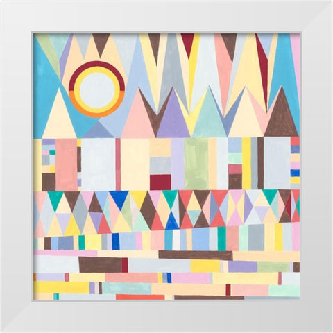 Geometric Horizon White Modern Wood Framed Art Print by Galapon, Nikki