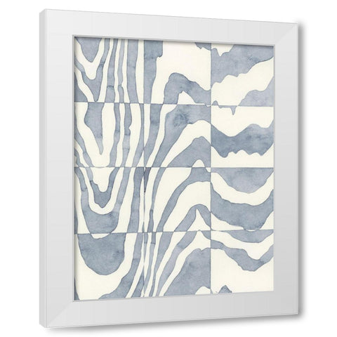 Indigo Grain I White Modern Wood Framed Art Print by Galapon, Nikki