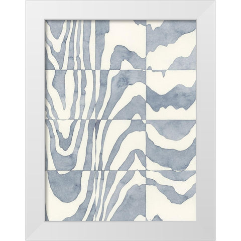 Indigo Grain I White Modern Wood Framed Art Print by Galapon, Nikki