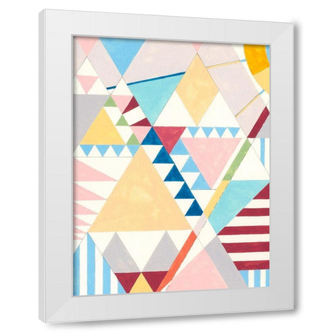 Triangles and Pyramids I White Modern Wood Framed Art Print by Galapon, Nikki