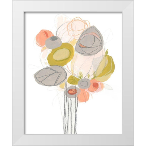 Wildflower Contour II White Modern Wood Framed Art Print by Vess, June Erica