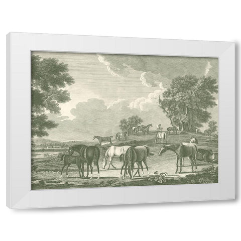 Equestrian Scenes I White Modern Wood Framed Art Print by Vision Studio